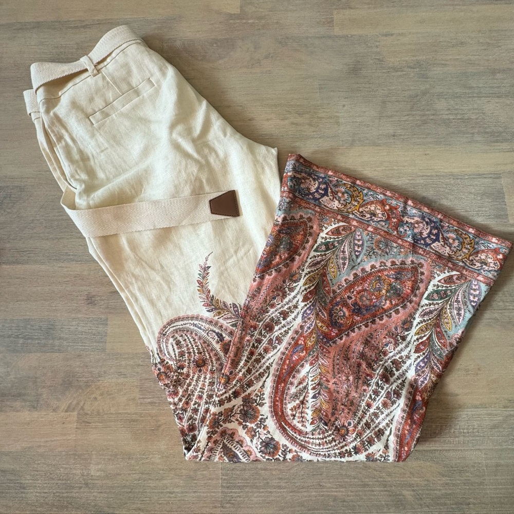 Zimmerman Rhiannon Paisley Linen Flare Pants | Boho Resort Wide Leg Trouser